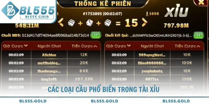 Các loại cầu phổ biến trong tài xỉu cho thành viên BL555